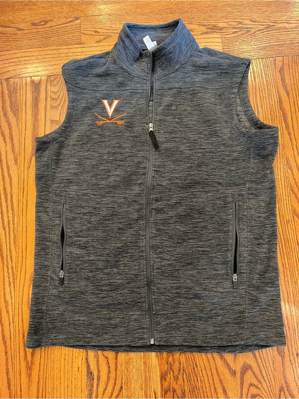 University of Virginia Cavaliers Heather Gray Zip-Up Sleeveless Vest